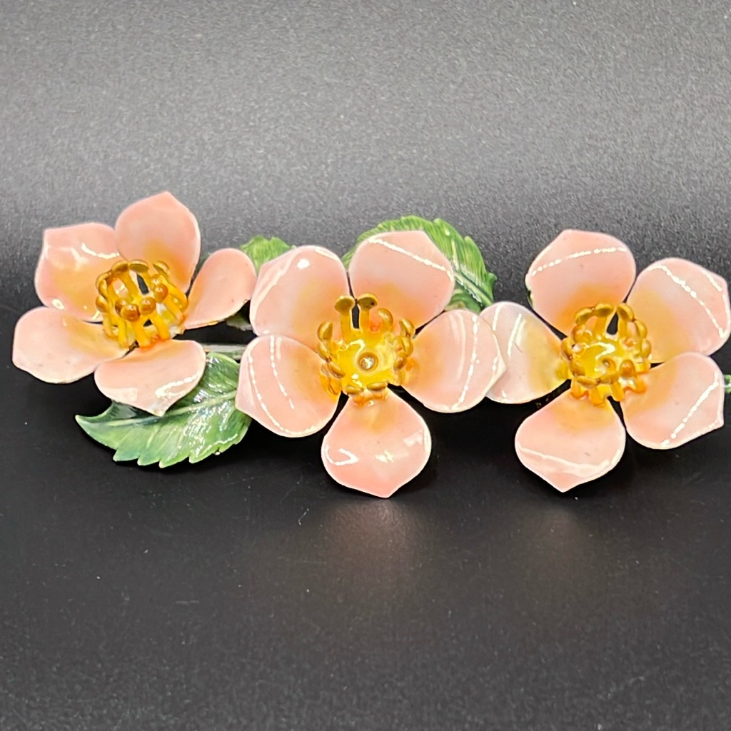 Vintage Original By Robert Enamel Flower Brooch